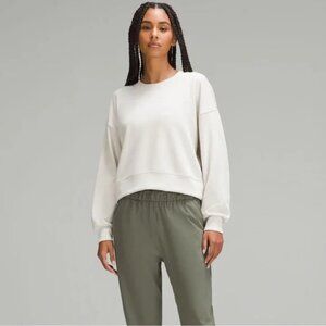 NWT Lululemon Softstreme Perfectly Oversized Cropped Crew White Opal